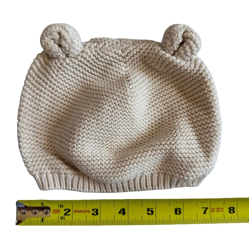Gap Baby Brannan Bear Beanie Cream Knit Ear Hat Kids